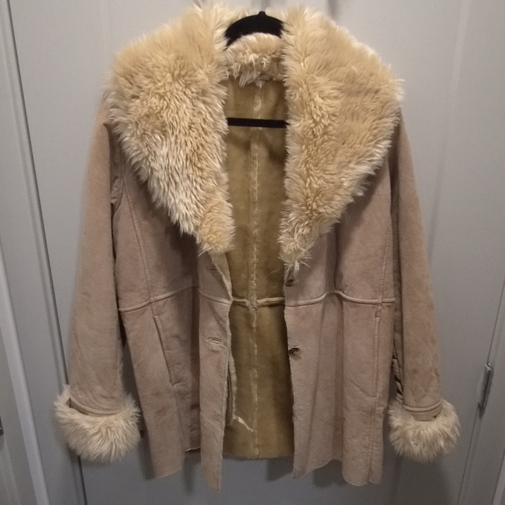 Vintage Wilson's Leather Suede Penny Lane Style Shearling Coat (Size Small)